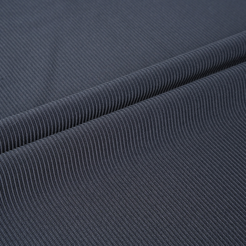 35NS008 88% Nylon 12% Spandex 200GSM Stripe Rib rajutan Kain kebugaran yoga